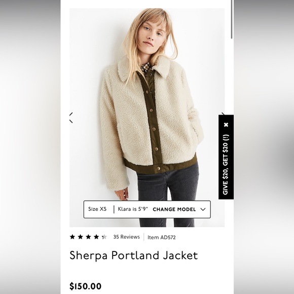 Madewell Sherpa Portland Jacket - Picture 1 of 8